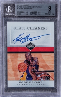 2011-12 Panini Limited Glass Cleaners Signatures #1 Kobe Bryant Signed Card (#35/50) - BGS MINT 9/BGS 10
